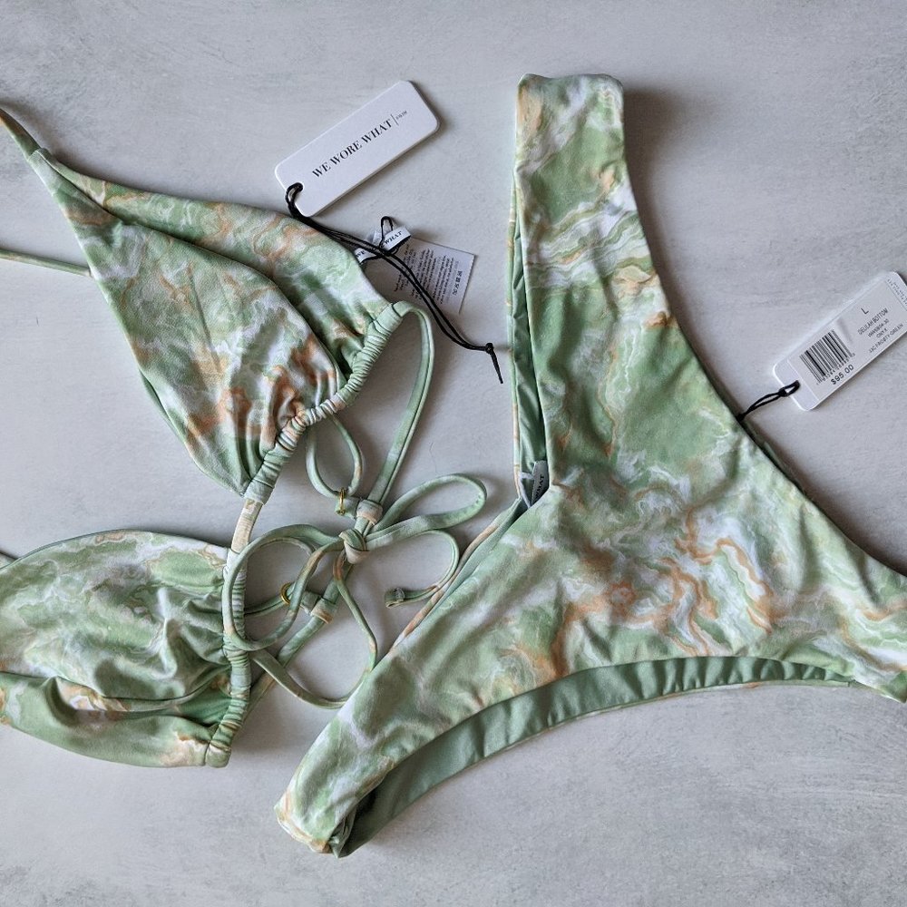 WeWoreWhat Onyx Swimsuit, Cooper top  L